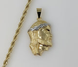 Plated Multicolor Jesus 4mm Rope/Braided Chain Necklace