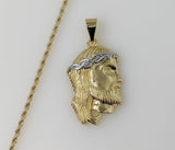 Plated Multicolor Jesus 2mm Rope/Braided Chain Necklace
