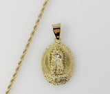 Plated Virgin Mary 2mm Rope/Braided Chain Necklace
