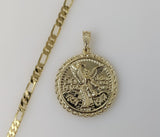 Plated Mexican Centenario 5mm Figaro Chain Necklace