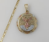 Plated Tri-Color Mexican Centenario 3mm Figaro Chain Necklace