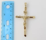 Plated Large Cross 3mm Figaro Chain Necklace
