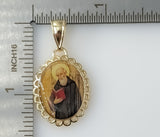 Saint Benedict Plated 14K 4mm Diamond Cut Figaro Chain Catholic Necklace