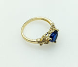 Plated Blue Heart with Butterfly Ring