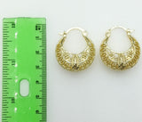 Plated Virgin Mary Basket Earring
