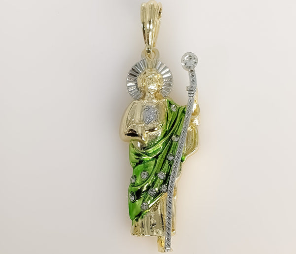 Plated Multicolor Saint Jude Thaddaeus Pendant