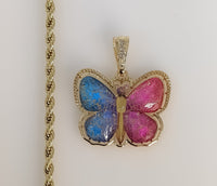 Plated Butterfly 4mm Rope/Braided Chain Necklace