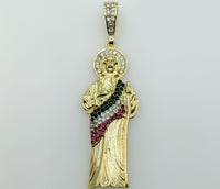 Plated Large Saint Jude Thaddaeus Pendant