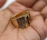 Plated Multicolor Virgin Mary Men Adjustable Ring