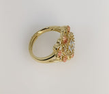 Plated Tri-Color Adjustable "My 15" Quince Quinceñera Ring