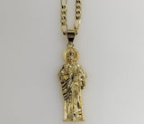 Plated Saint Jude 4mm Figaro Chain Necklace