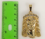 Plated Large Jesus 4mm 14K Diamond Cut Figaro Chain Necklace