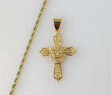 Plated Cross 3mm Rope/Braided Chain Necklace