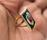 Plated Multicolor Virgin Mary Adjustable Ring