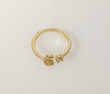 Plated Adjustable Initial Letter "S" Ring