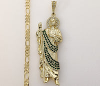 Plated X-Large Saint Jude 5mm Figaro Chain Necklace