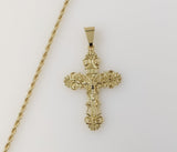 Plated Cross 2mm Rope/Braided Chain Necklace