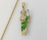 Plated Multicolor Saint Jude 3mm Rope/Braided Chain Necklace