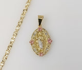 Plated Tri-Color Saint Jude 4mm Star Chain Necklace