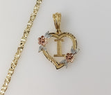 Plated Tri-Color Heart Letter "I" 4mm Star Chain Necklace
