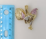Plated Tri-Color Rooster 4mm Rope/Braided Chain Necklace