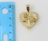 Plated Heart Saint Benedict 4mm Star Chain Necklace