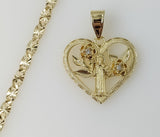 Plated Heart Saint Benedict 4mm Star Chain Necklace