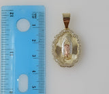 Plated Tri-Color Virgin Mary 4mm Rope/Braided Chain Necklace