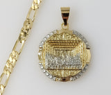 Plated Multicolor The Last Supper 5mm Figaro Chain Necklace
