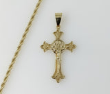 Plated Cross 3mm Rope/Braided Chain Necklace