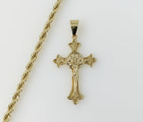 Plated Cross 4mm Rope/Braided Chain Necklace