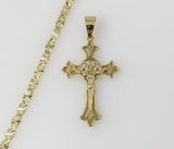 Plated Cross 4mm Star Chain Necklace