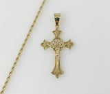Plated Cross 2mm Rope/Braided Chain Necklace
