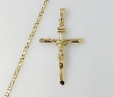Plated Large Cross 4mm Star Chain Necklace