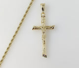Plated Cross 3mm Rope/Braided Chain Necklace