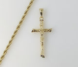 Plated Cross 4mm Rope/Braided Chain Necklace