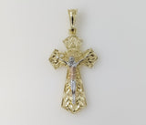 Plated Tri-Color Cross Pendant