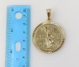 Plated Mexican Centenario 4mm 14K Diamond Cut Figaro Chain Necklace