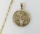 Plated Mexican Centenario 4mm Figaro Chain Necklace