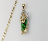 Plated Medium Multicolor Saint Jude 3mm Figaro Chain Necklace