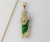 Plated Medium Multicolor Saint Jude 2mm Rope/Braided Chain Necklace