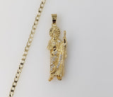 Plated Saint Jude 14K 3mm Cuban Chain Necklace
