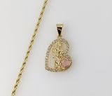 Plated Dainty Saint Jude 2mm Rope/Braided Chain Necklace