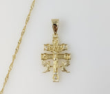 Plated Holy Cross of Caravaca 14K Twist Chain Necklace