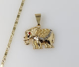 Plated Elephant 2mm Star Solid Chain Necklace