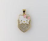 Plated Multicolor Dainty Hello Kitty Pendant