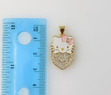 Plated Multicolor Dainty Hello Kitty Pendant