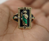 Plated Multicolor Saint Jude Adjustable Men Ring