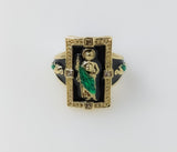 Plated Multicolor Saint Jude Adjustable Men Ring