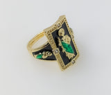 Plated Multicolor Saint Jude Adjustable Men Ring